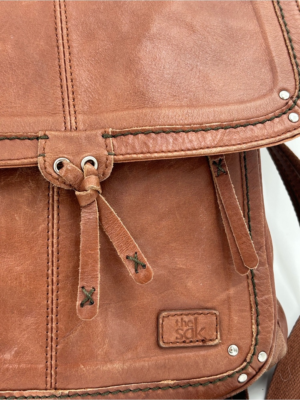 The Sak Convertible Leather Backpack Shoulder Bag - Picture 6 of 16